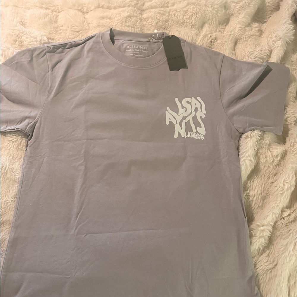 All Saints Lavender Short-Sleeve Logo Tee